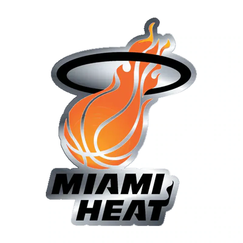 Miami Heat - Image 3 - Silver Chrome Vinyl Sticker - Custom Size