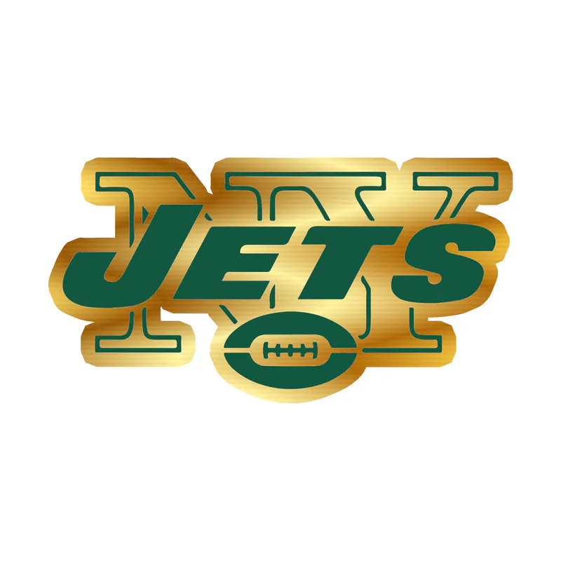 New York Jets - Name - Gold Chrome Vinyl Sticker - Custom Size