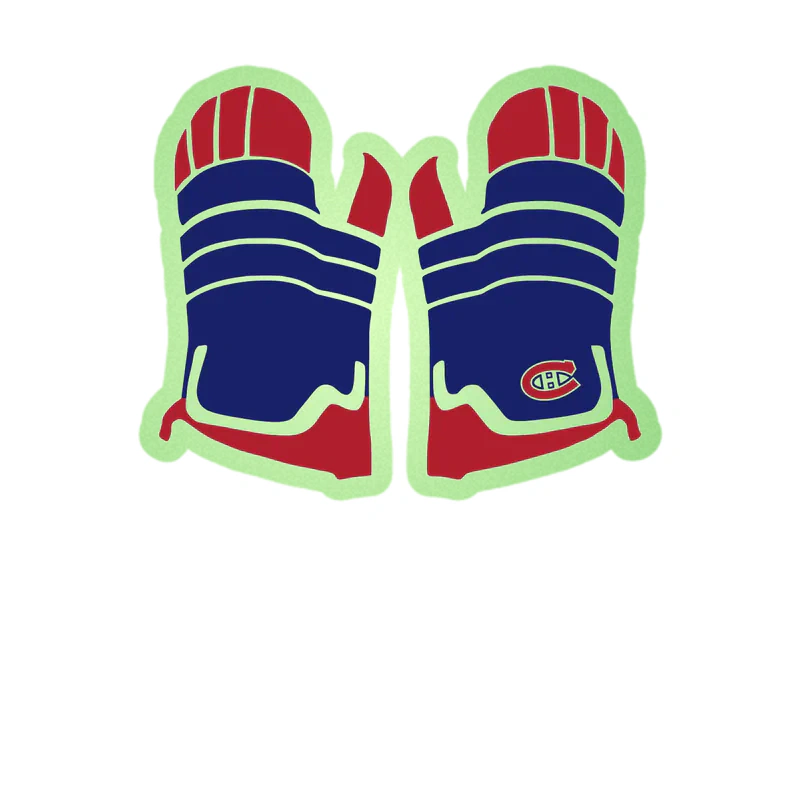 Montreal Canadiens - Mittens - Glow in the Dark Vinyl Sticker - Custom Size