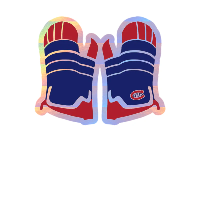 Montreal Canadiens - Mittens - Holographic Vinyl Sticker - Custom Size
