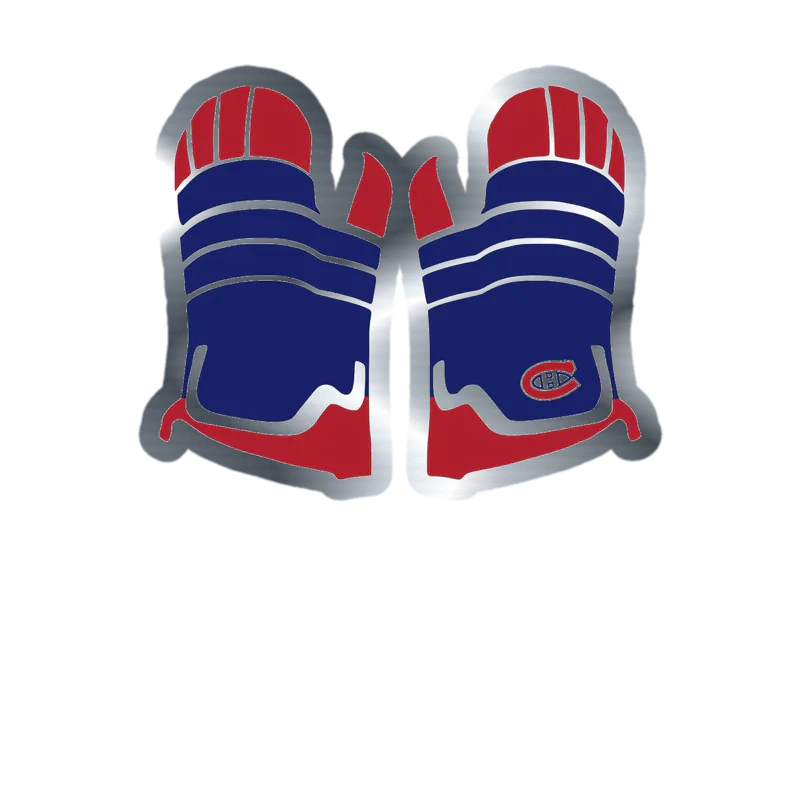 Montreal Canadiens - Mittens - Silver Chrome Vinyl Sticker - Custom Size