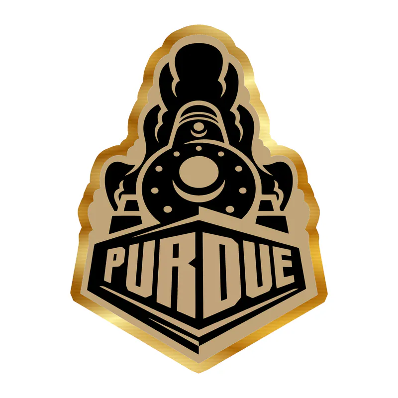 Purdue Boilermakers - Image 1 - Gold Chrome Vinyl Sticker - Custom Size