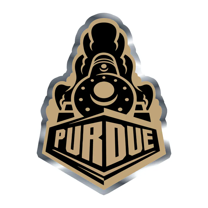 Purdue Boilermakers - Image 1 - Silver Chrome Vinyl Sticker - Custom Size