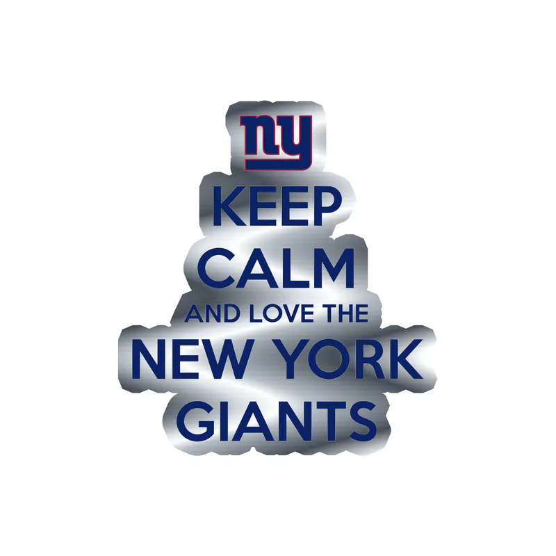 New York Giants - Keep Calm - Silver Chrome Vinyl Sticker - Custom Size