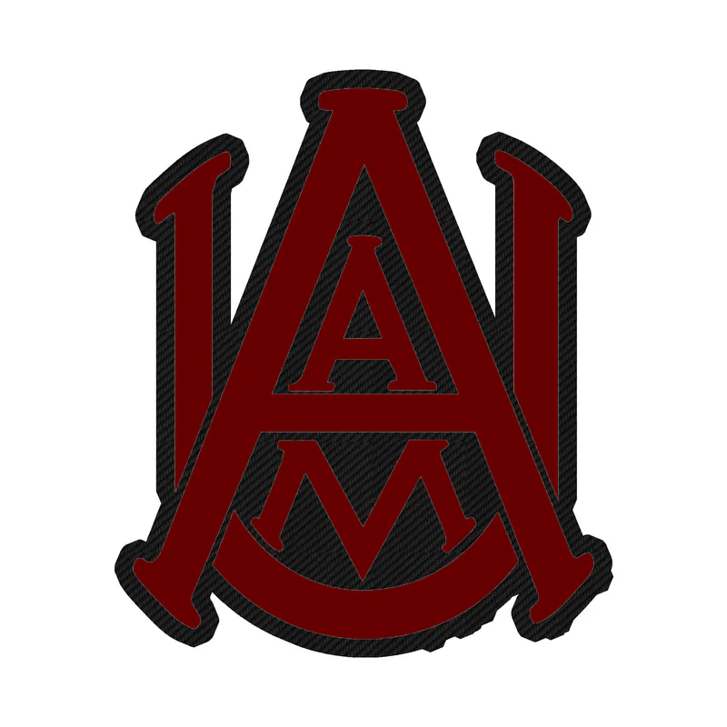Alabama A&M Bulldogs Carbon Fiber Vinyl Decal - Custom Size