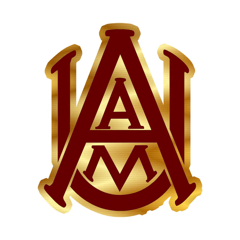 Alabama A&M Bulldogs Gold Chrome Vinyl Decal - Custom Size
