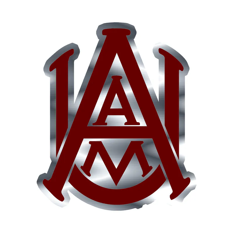 Alabama A&M Bulldogs Silver Chrome Vinyl Decal - Custom Size