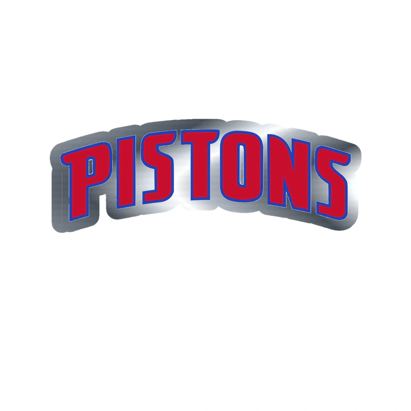 Detroit Pistons - Image 7 - Silver Chrome Vinyl Sticker - Custom Size