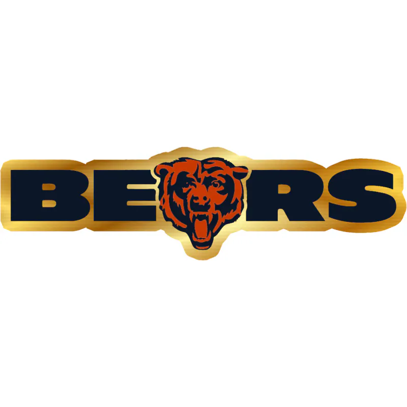 Chicago Bears - Bear Head - Image 19 - Gold Chrome Vinyl Sticker - Custom Size