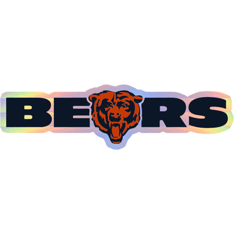 Chicago Bears - Bear Head - Image 19 - Holographic Vinyl Sticker - Custom Size