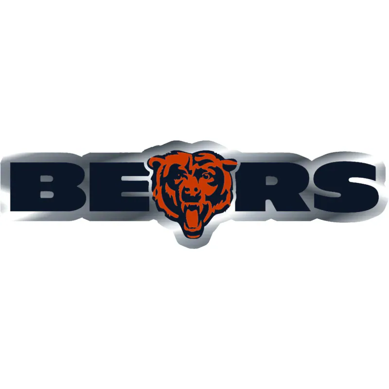 Chicago Bears - Bear Head - Image 19 - Silver Chrome Vinyl Sticker - Custom Size