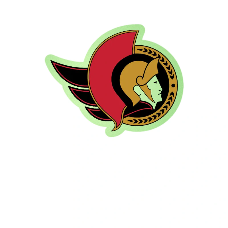 Ottawa Senators - Guy Side Profile - Glow in the Dark Vinyl Sticker - Custom Size