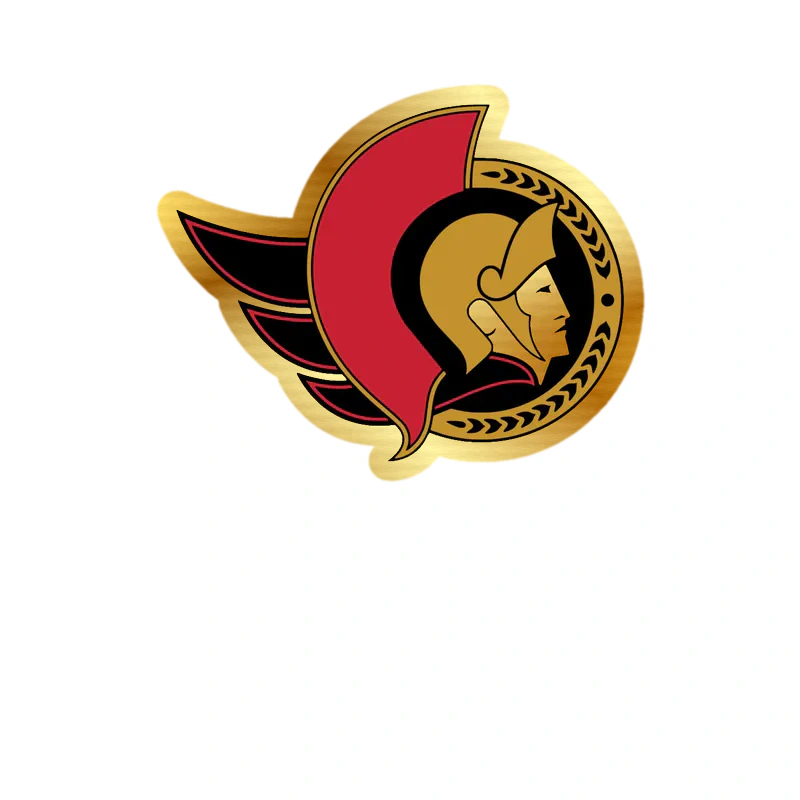 Ottawa Senators - Guy Side Profile - Gold Chrome Vinyl Sticker - Custom Size