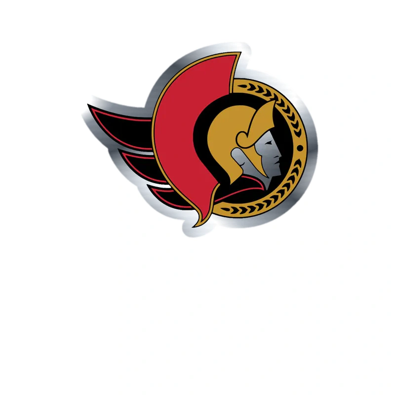 Ottawa Senators - Guy Side Profile - Silver Chrome Vinyl Sticker - Custom Size