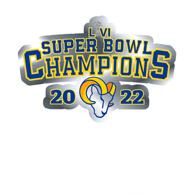 Los Angeles Rams - Image 2 - Silver Chrome Vinyl Sticker - Custom Size