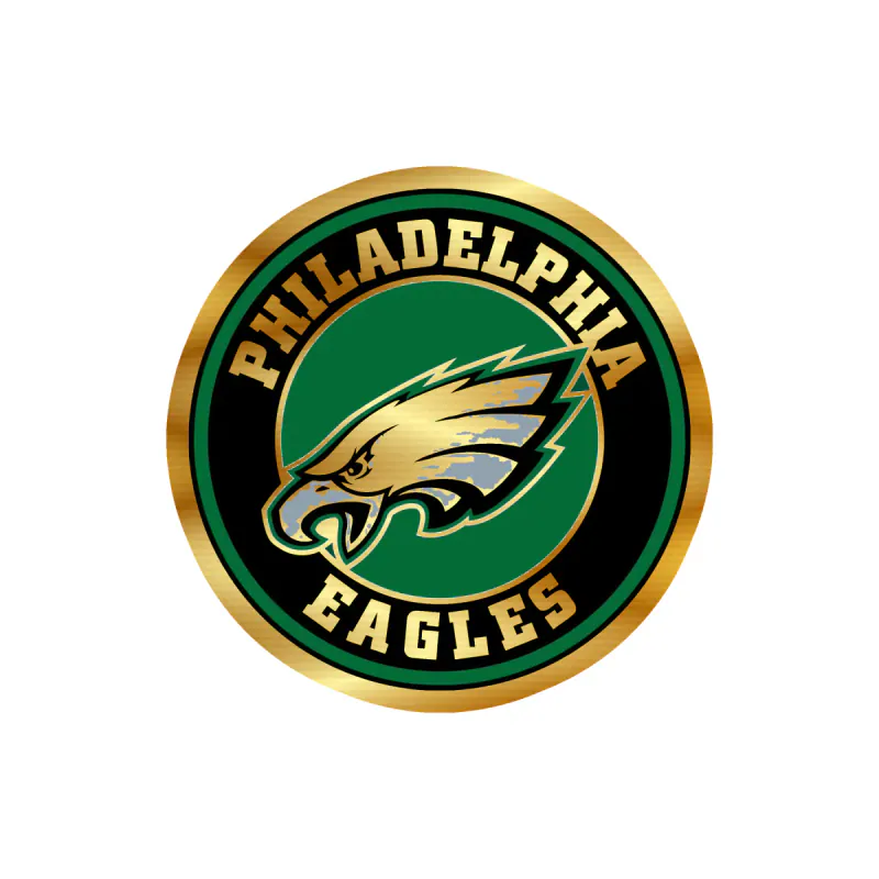 Philadelphia Eagles - Image 18 - Gold Chrome Vinyl Sticker - Custom Size