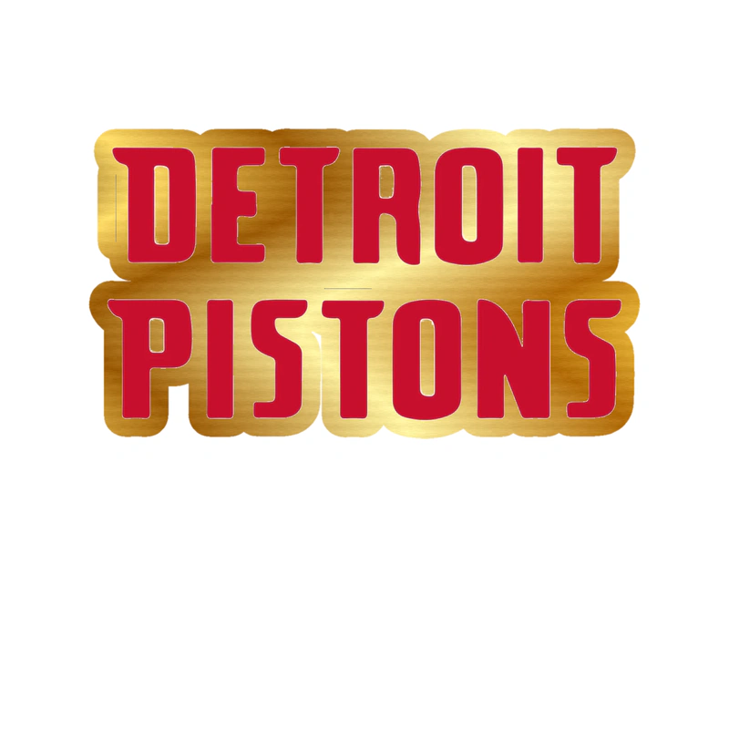 Detroit Pistons - Image 6 - Gold Chrome Vinyl Sticker - Custom Size