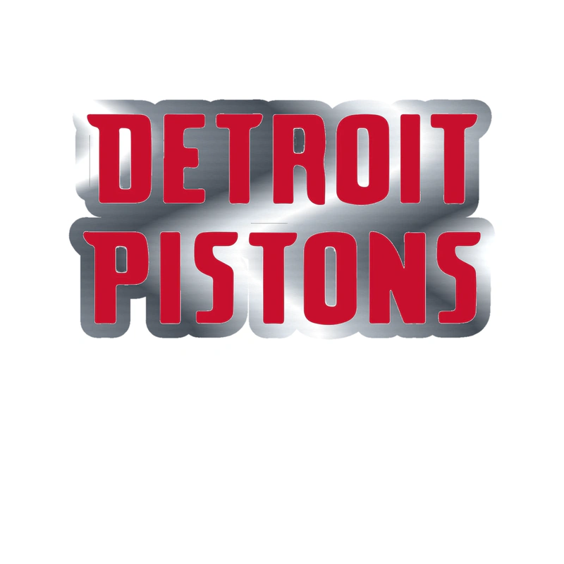 Detroit Pistons - Image 6 - Silver Chrome Vinyl Sticker - Custom Size