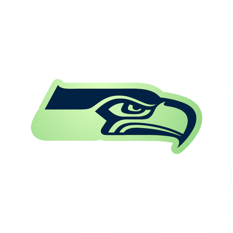 Seattle Seahawks Head Glow in the Dark Vinyl Sticker - Custom Size