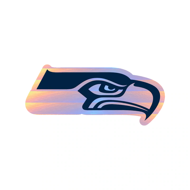 Seattle Seahawks Head Holographic Vinyl Sticker - Custom Size