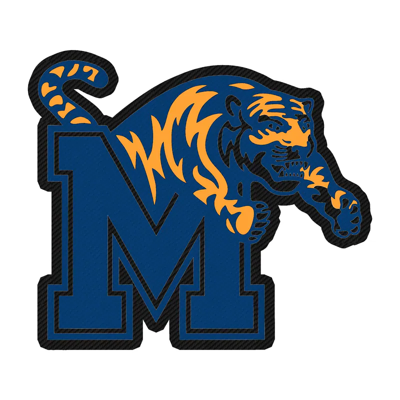 Memphis Tigers University - Image 2 - Carbon Fiber Vinyl Sticker - Custom Size