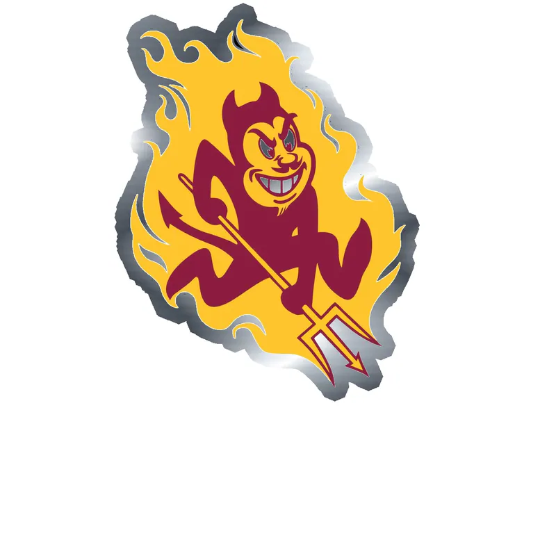 Arizona State Sun Devils - Image 3 - Silver Chrome Vinyl Decal - Custom Size