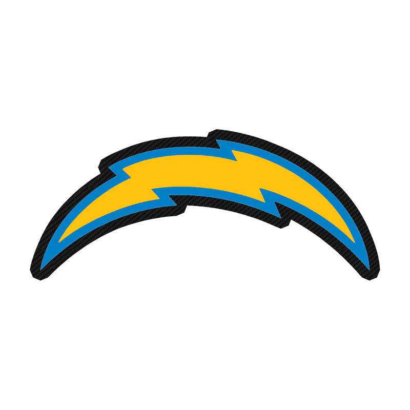 Los Angeles Chargers - New Logo - Carbon Fiber Vinyl Sticker - Custom Size