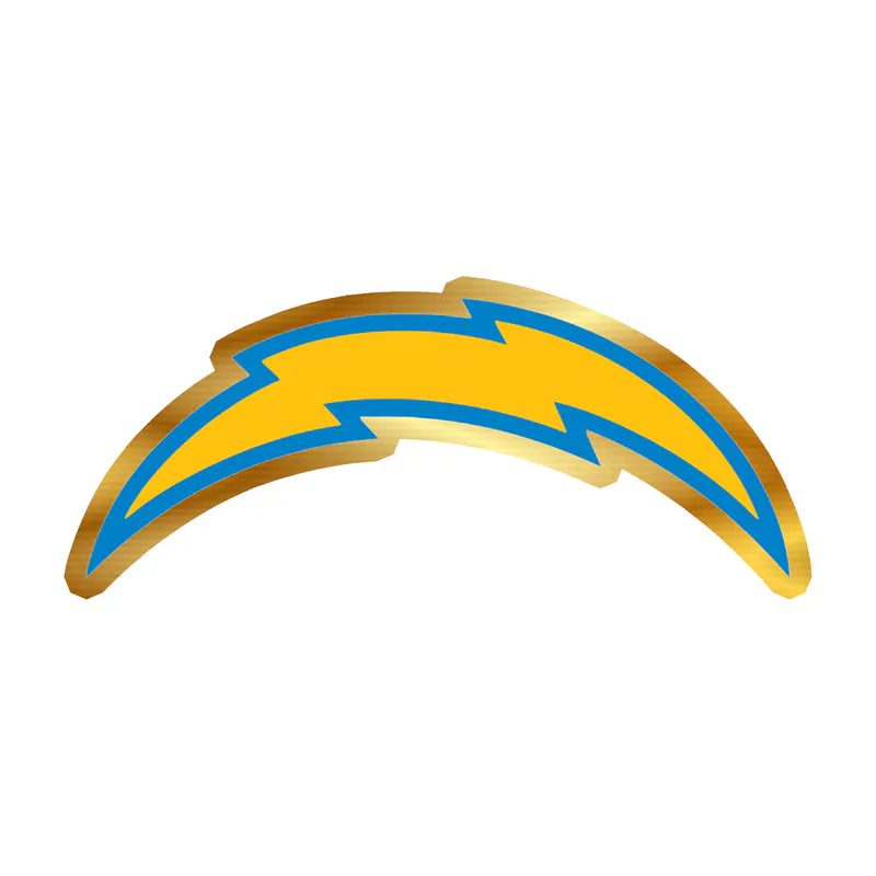 Los Angeles Chargers - New Logo - Gold Chrome Vinyl Sticker - Custom Size