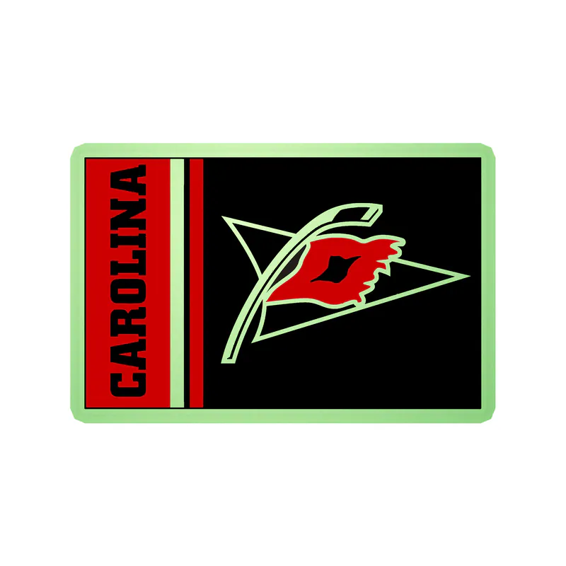 Carolina Hurricanes - Square With Carolina And Flag - Glow in the Dark Vinyl Sticker - Custom Size