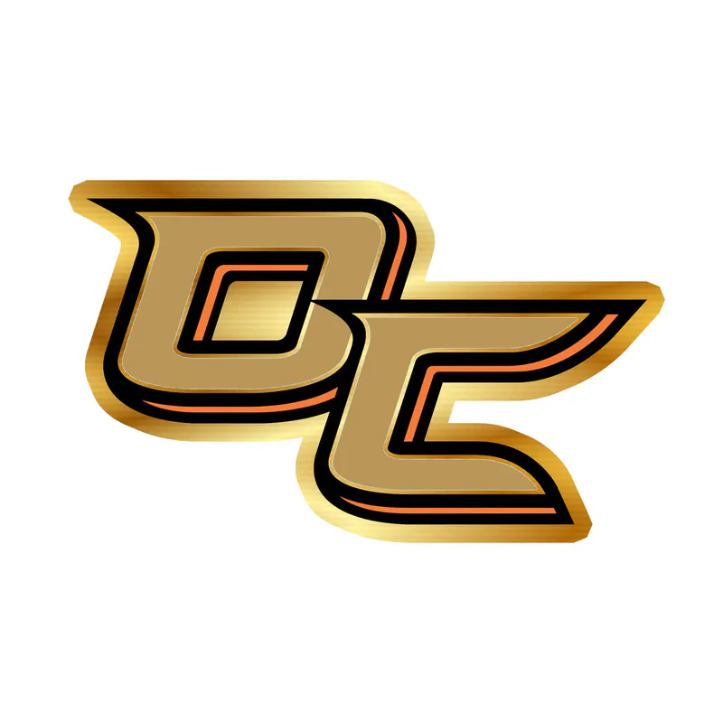 Anaheim Ducks - DC - Gold Chrome Vinyl Sticker - Custom Size