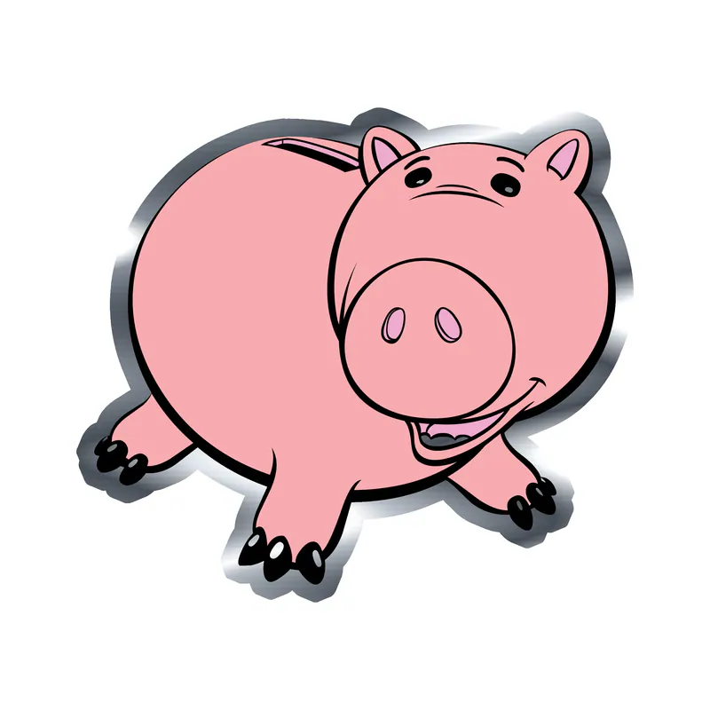 Toy Story Hamm Silver Chrome Vinyl Sticker - Custom Size