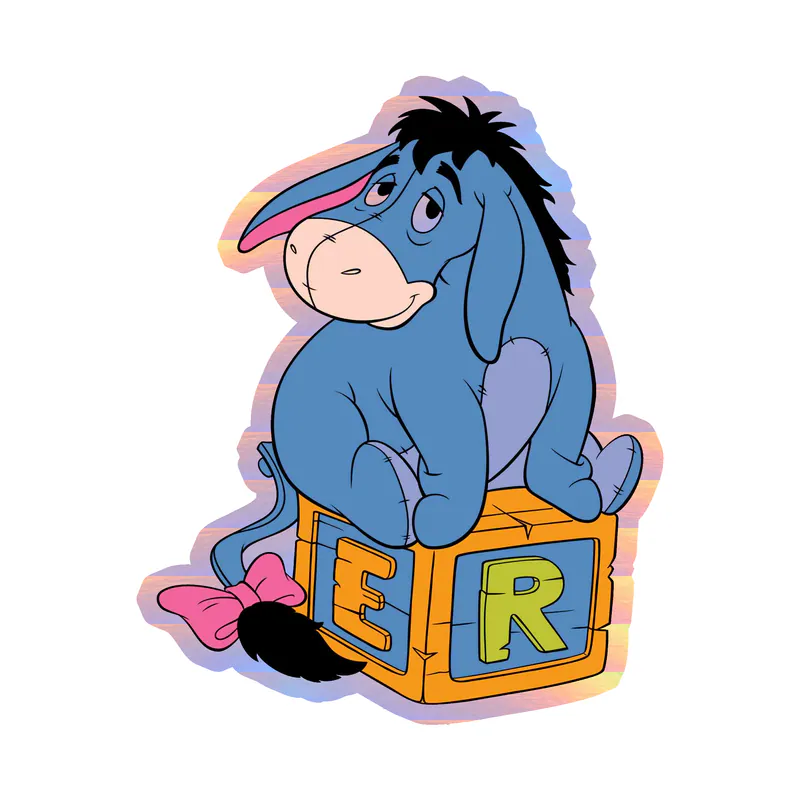 Winnie The Pooh - Eeyore - Holographic Vinyl Sticker - Custom Size