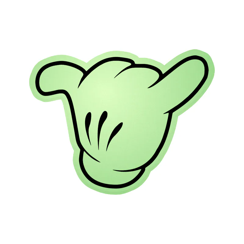 Mickey Mouse hang loose Glow in the Dark Vinyl Decal - Custom Size