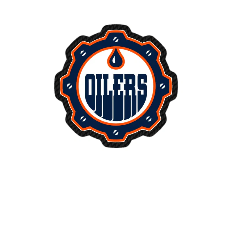 Edmonton Oilers - Cap With Oilers - Carbon Fiber Vinyl Sticker - Custom Size