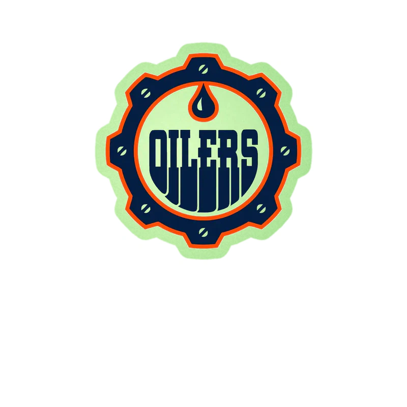 Edmonton Oilers - Cap With Oilers - Glow in the Dark Vinyl Sticker - Custom Size