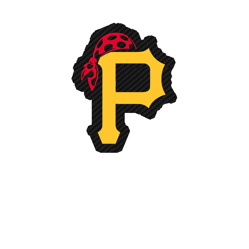 Pittsburgh Pirates - P With Pirates Hat - Carbon Fiber Vinyl Sticker - Custom Size