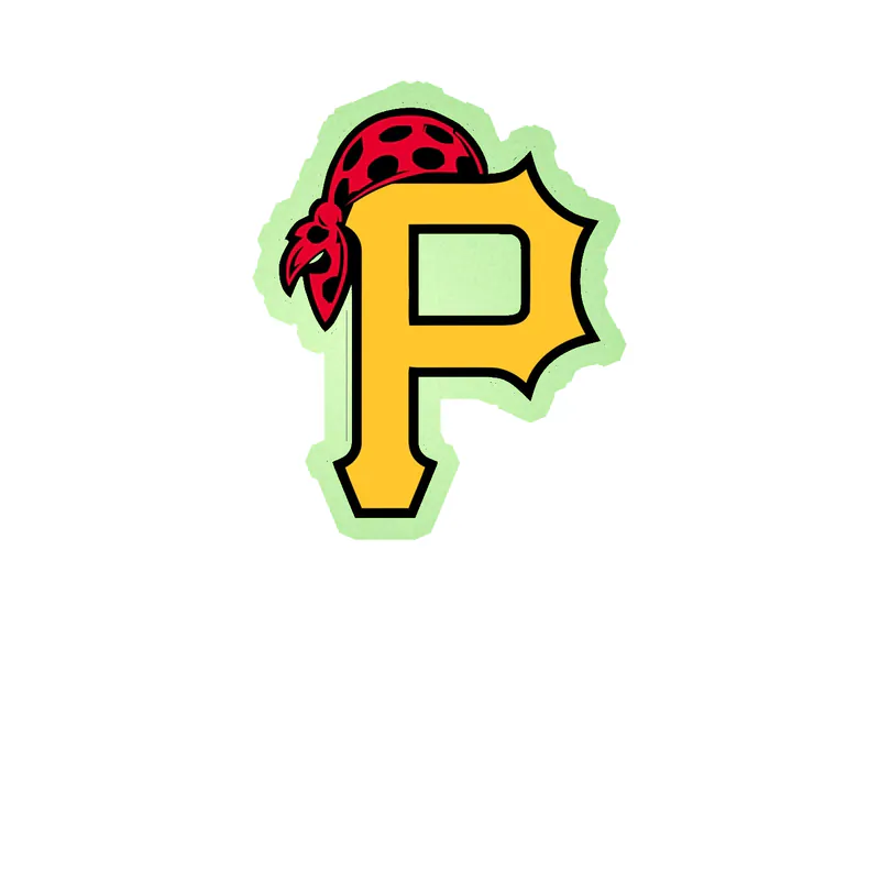 Pittsburgh Pirates - P With Pirates Hat - Glow in the Dark Vinyl Sticker - Custom Size