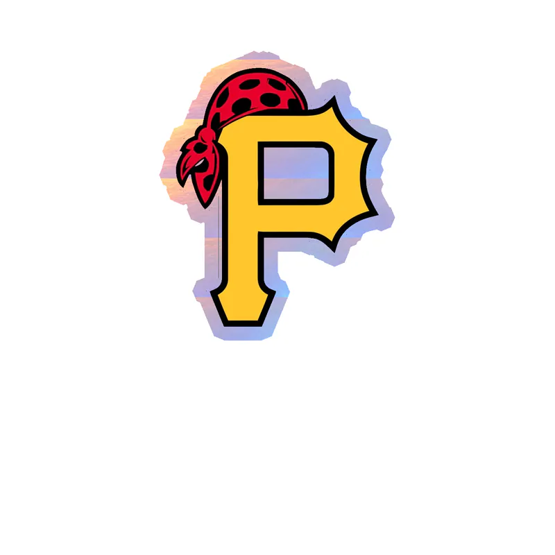 Pittsburgh Pirates - P With Pirates Hat - Holographic Vinyl Sticker - Custom Size