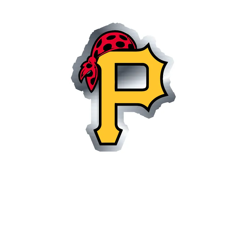 Pittsburgh Pirates - P With Pirates Hat - Silver Chrome Vinyl Sticker - Custom Size