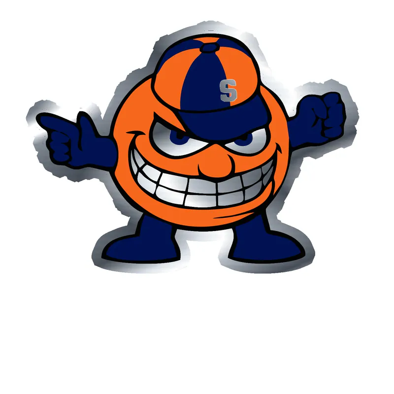 Syracuse Orange Full-Color - Image 2 - Silver Chrome Vinyl Decal - Custom Size