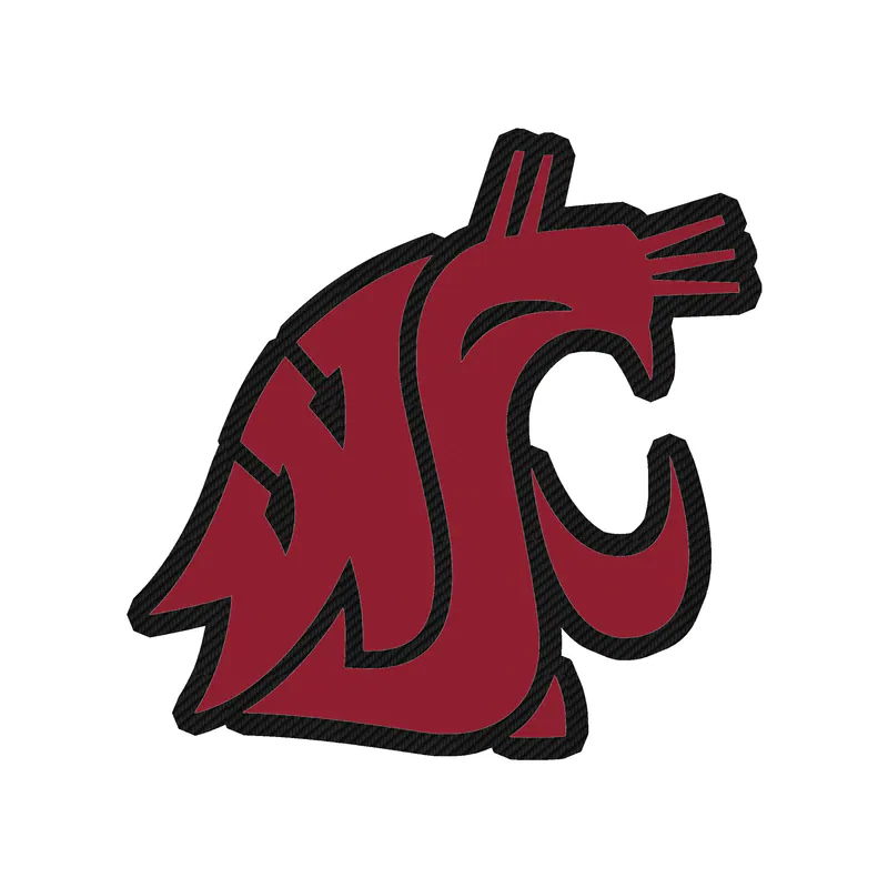 Washington State Cougars - Image 1 - Carbon Fiber Vinyl Decal - Custom Size