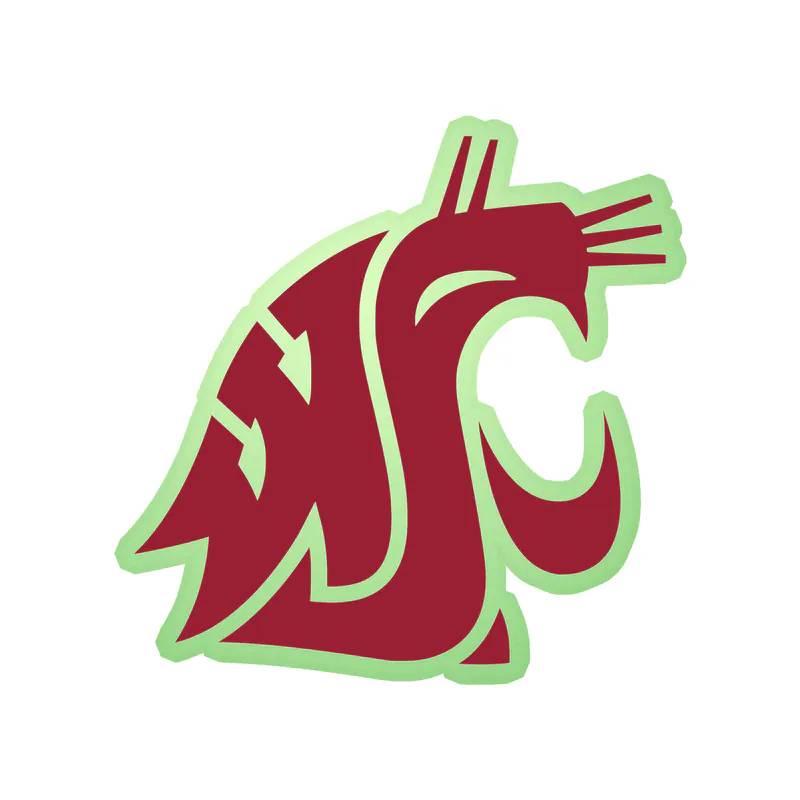 Washington State Cougars - Image 1 - Glow in the Dark Vinyl Decal - Custom Size