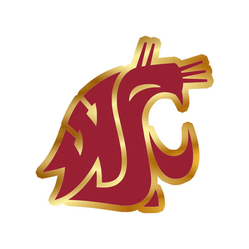 Washington State Cougars - Image 1 - Gold Chrome Vinyl Decal - Custom Size