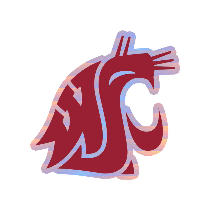Washington State Cougars - Image 1 - Holographic Vinyl Decal - Custom Size