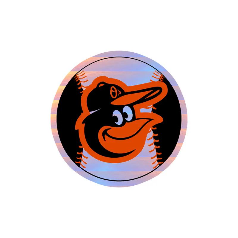 Baltimore Orioles - Baseball Cartoon Bird - Holographic Vinyl Sticker - Custom Size