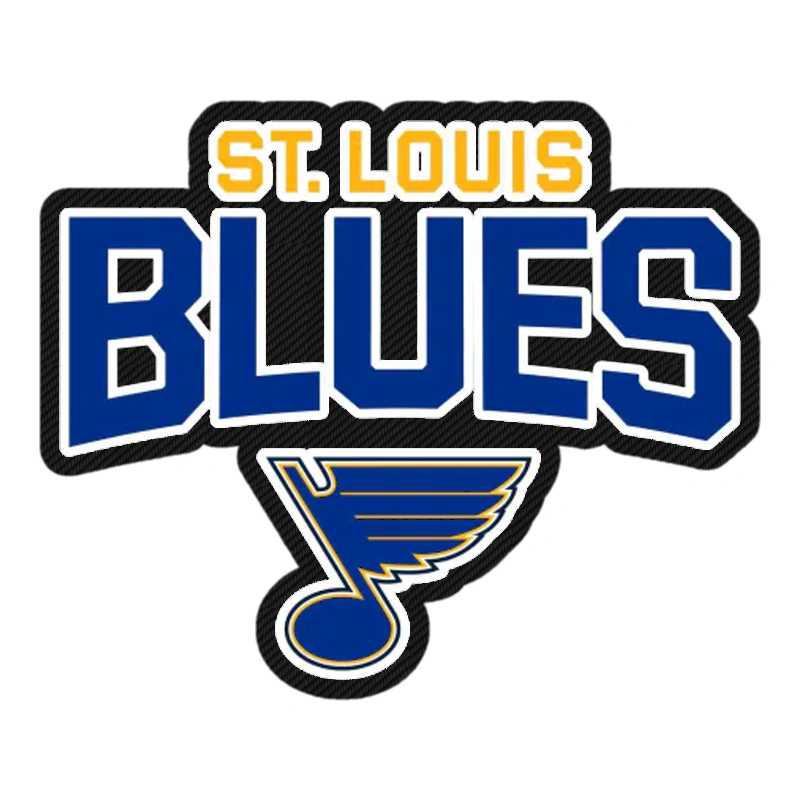 St Louis Blues - Note With Name Above - Carbon Fiber Vinyl Sticker - Custom Size