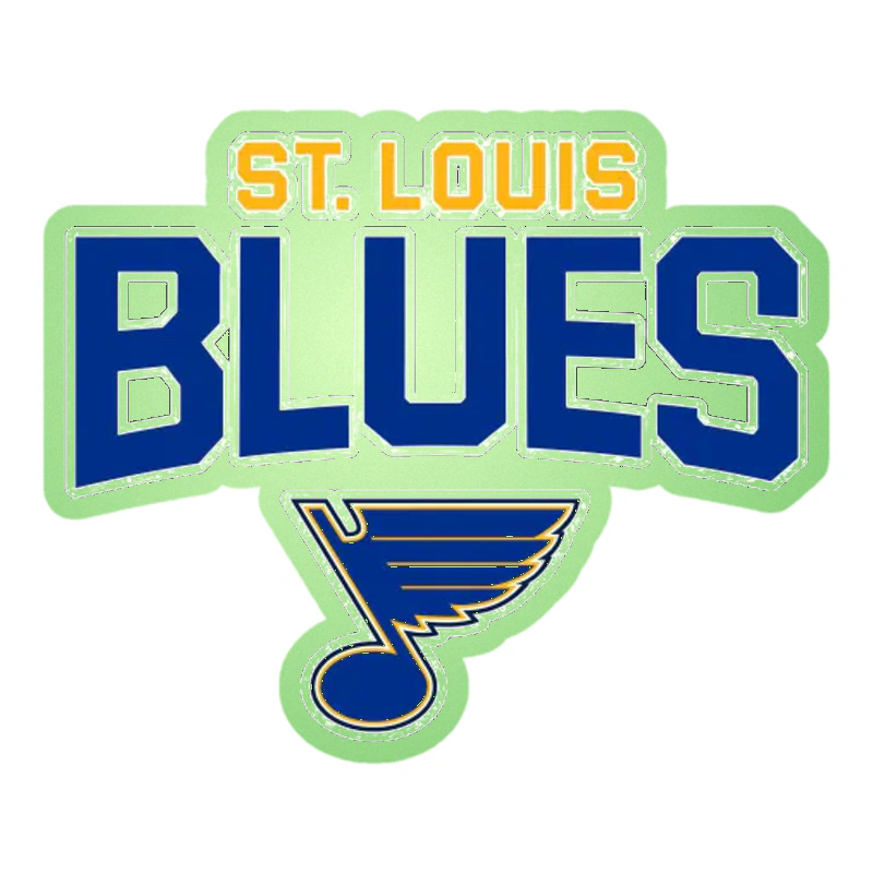 St Louis Blues - Note With Name Above - Glow in the Dark Vinyl Sticker - Custom Size