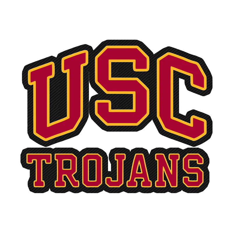 USC Trojans Carbon Fiber Vinyl Sticker - Custom Size