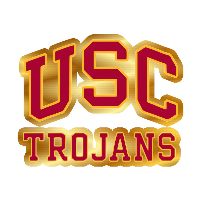 USC Trojans Gold Chrome Vinyl Sticker - Custom Size