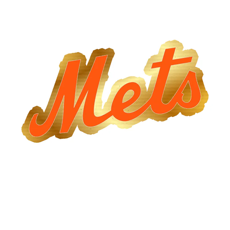 New York Mets - Orange Mets - Gold Chrome Vinyl Sticker - Custom Size